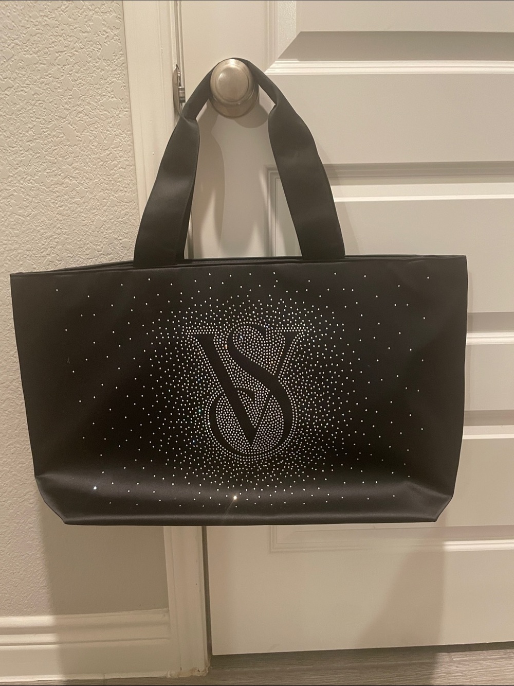 Victoria's Secret Black Tote with Crystal VS Logo